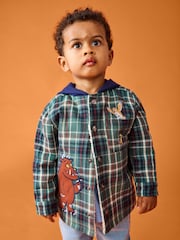 JoJo Maman Bébé Check Borg Hooded Shacket - Larawan 1 ng 9