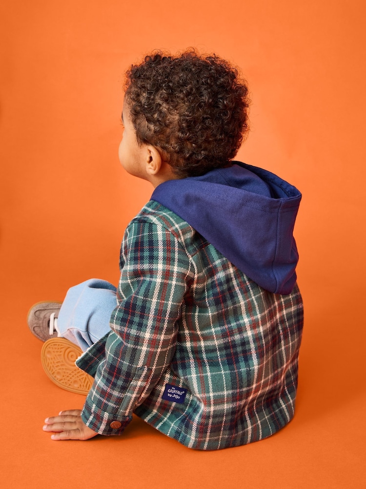 JoJo Maman Bébé Check Borg Hooded Shacket - Larawan 2 ng 9