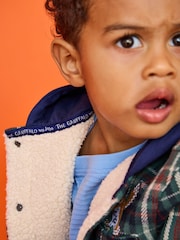 JoJo Maman Bébé Check Borg Hooded Shacket - Larawan 5 ng 9