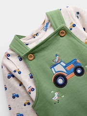 JoJo Maman Bébé Jersey Dungaree & Bodysuit Set - Slika 6 iz 8