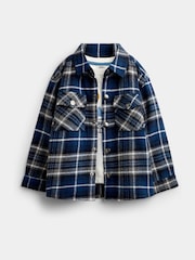 JoJo Maman Bébé Dark Blue Check 2-Piece Brushed Check Shirt & Top Set - Image 2 of 8