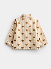 JoJo Maman Bébé Stone Highland Cow Stripe Woven Pyjamas - Image 3 of 6