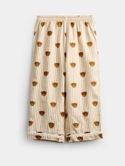 JoJo Maman Bébé Stone Highland Cow Stripe Woven Pyjamas - Image 4 of 6