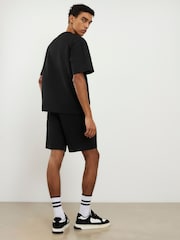 River Island Black Boxy Fit T-Shirt & Shorts Set - Image 2 of 4