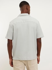 River Island Grey Seersucker Revere Shirt - Image 2 of 4