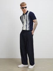 River Island Blue Slim Fit Stripe Polo Shirt - Image 2 of 4