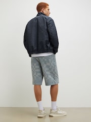 River Island Blue Checkered Denim Shorts - Image 4 of 4