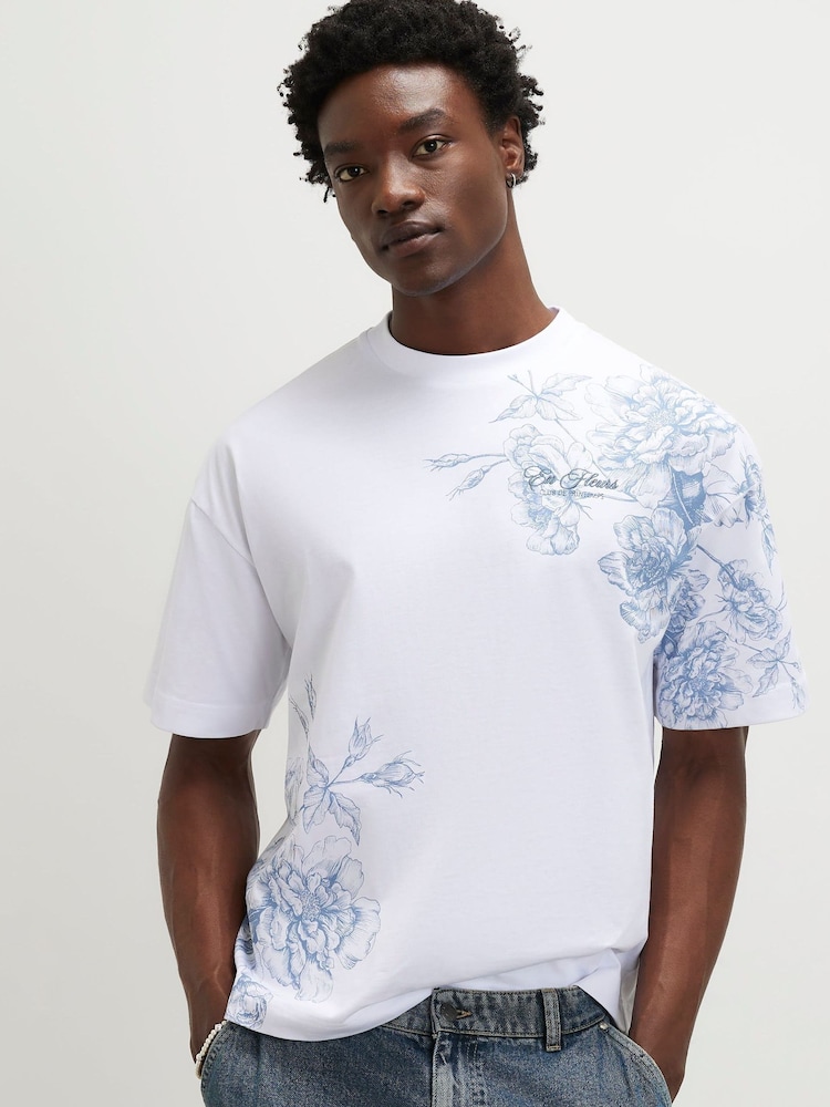 River Island Oversized Cabbages & Roses T-Shirt - صورة 1 من 4