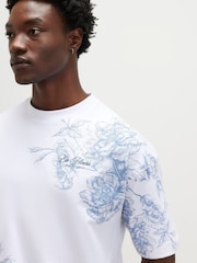 River Island Oversized Cabbages & Roses T-Shirt - صورة 4 من 4