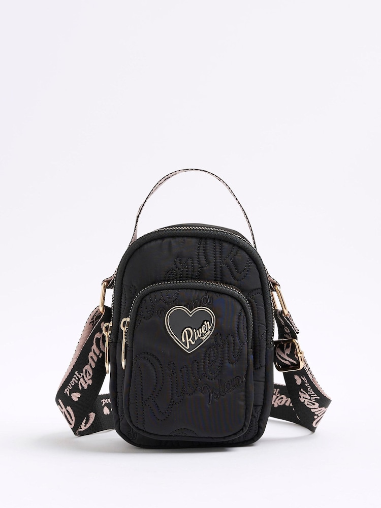 River Island 나일론 스크립트 하트 페스티벌 백 - 5의 이미지 1
