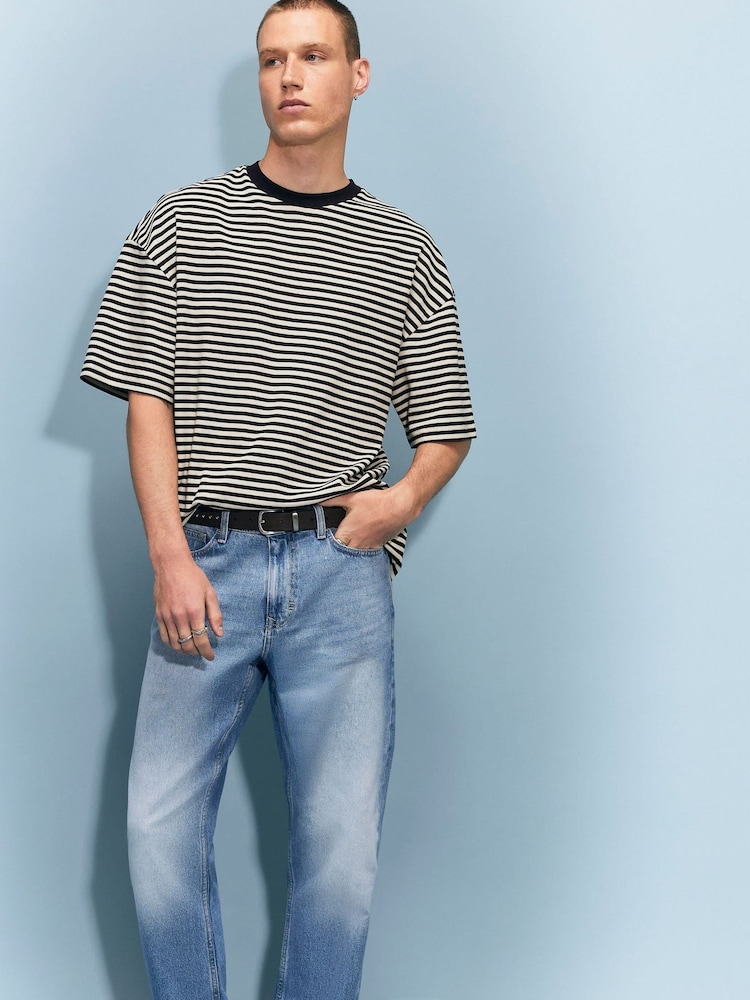 River Island Blue Straight Fit Mid Wash Jeans - Image 3 of 3