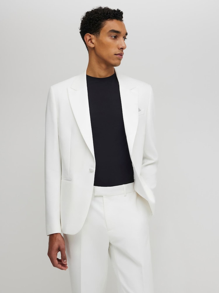 River Island White Slim Fit Tux Suit Jacket - Image 1 of 4