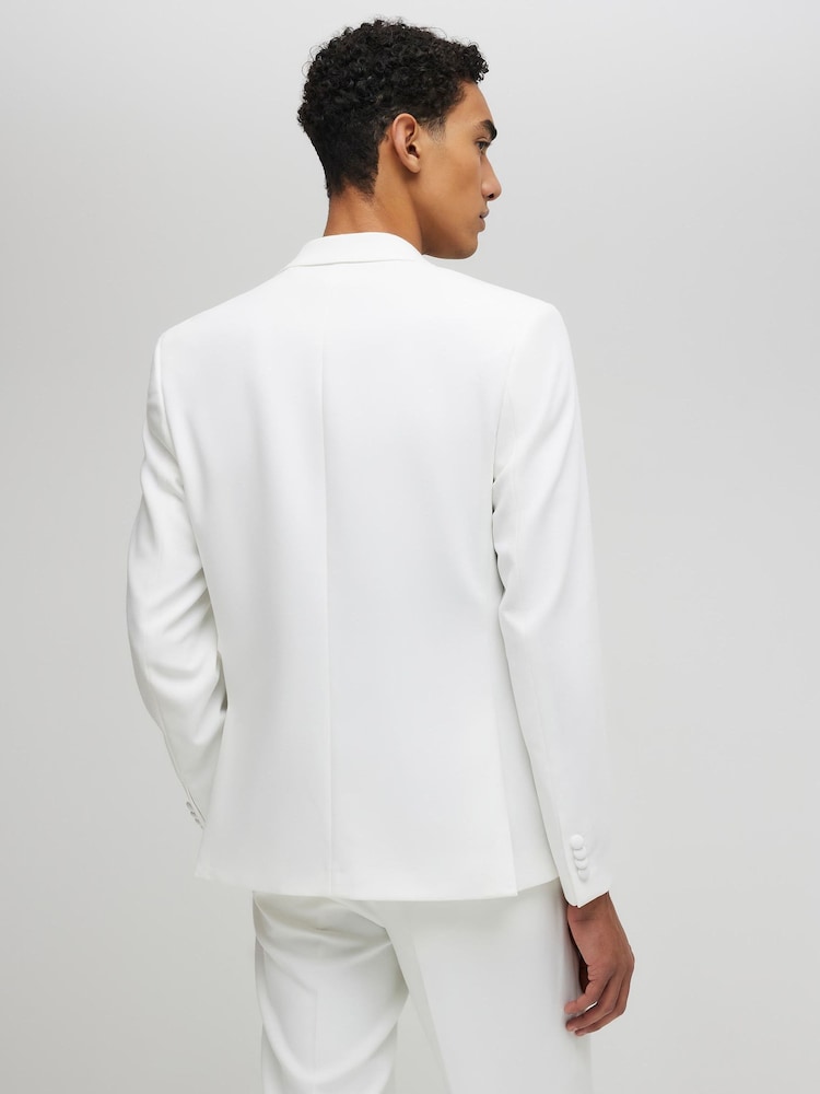 River Island White Slim Fit Tux Suit Jacket - Image 2 of 4