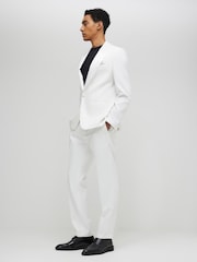 River Island White Slim Fit Tux Suit Jacket - Image 3 of 4