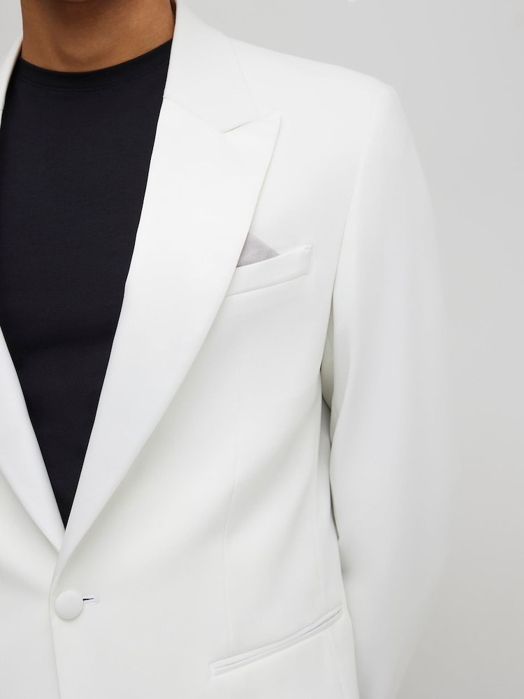 River Island White Slim Fit Tux Suit Jacket - Image 4 of 4