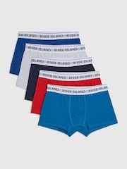 River Island Red Multi Colour Waistband Trunks 5 Pack - Image 1 of 1