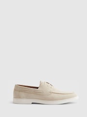 River Island Natural Suedette Boat Shoes - Image 1 of 3