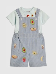 River Island Blue Stripe Dungarees & Top Set - Image 3 of 5