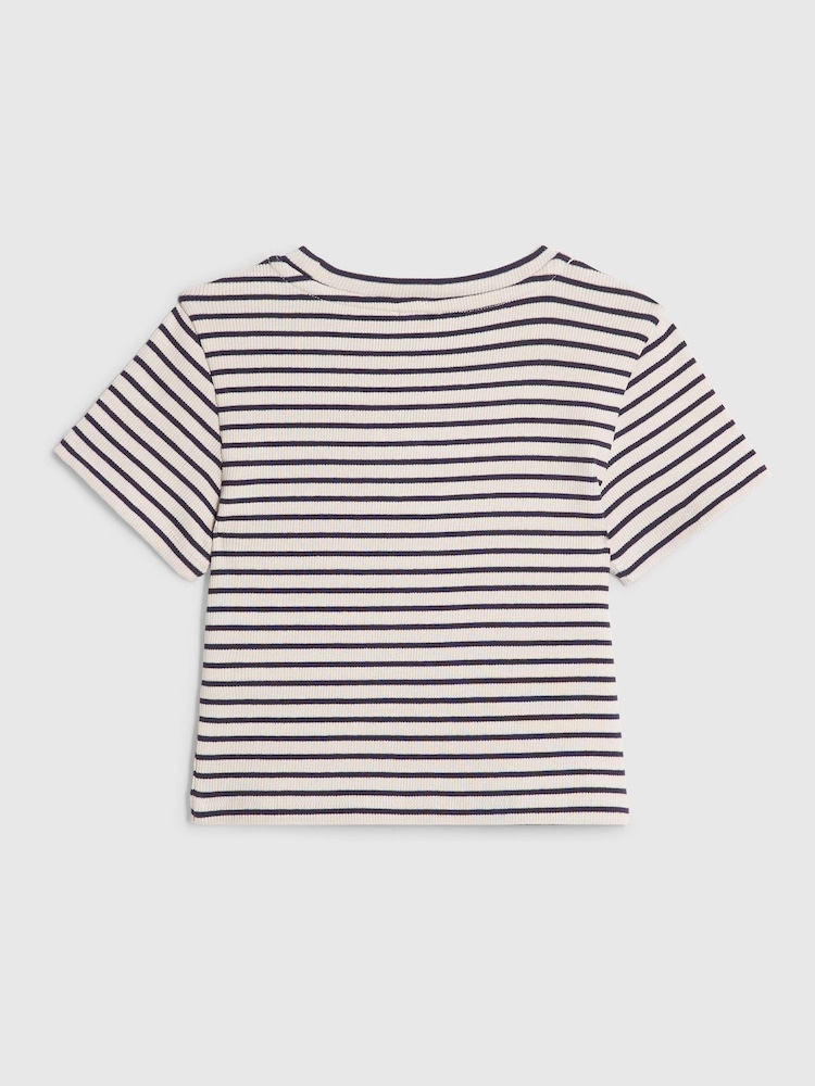 River Island Blue Stripe Heart Baby T-Shirt - Image 2 of 4