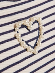 River Island Blue Stripe Heart Baby T-Shirt - Image 3 of 4