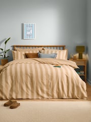 Furn Caramel The Ultimate Stripe Reversible Duvet Cover and Pillowcase Set - Image 2 of 4