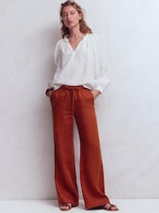 Boden Brown Islington Linen Trousers - Image 1 of 7