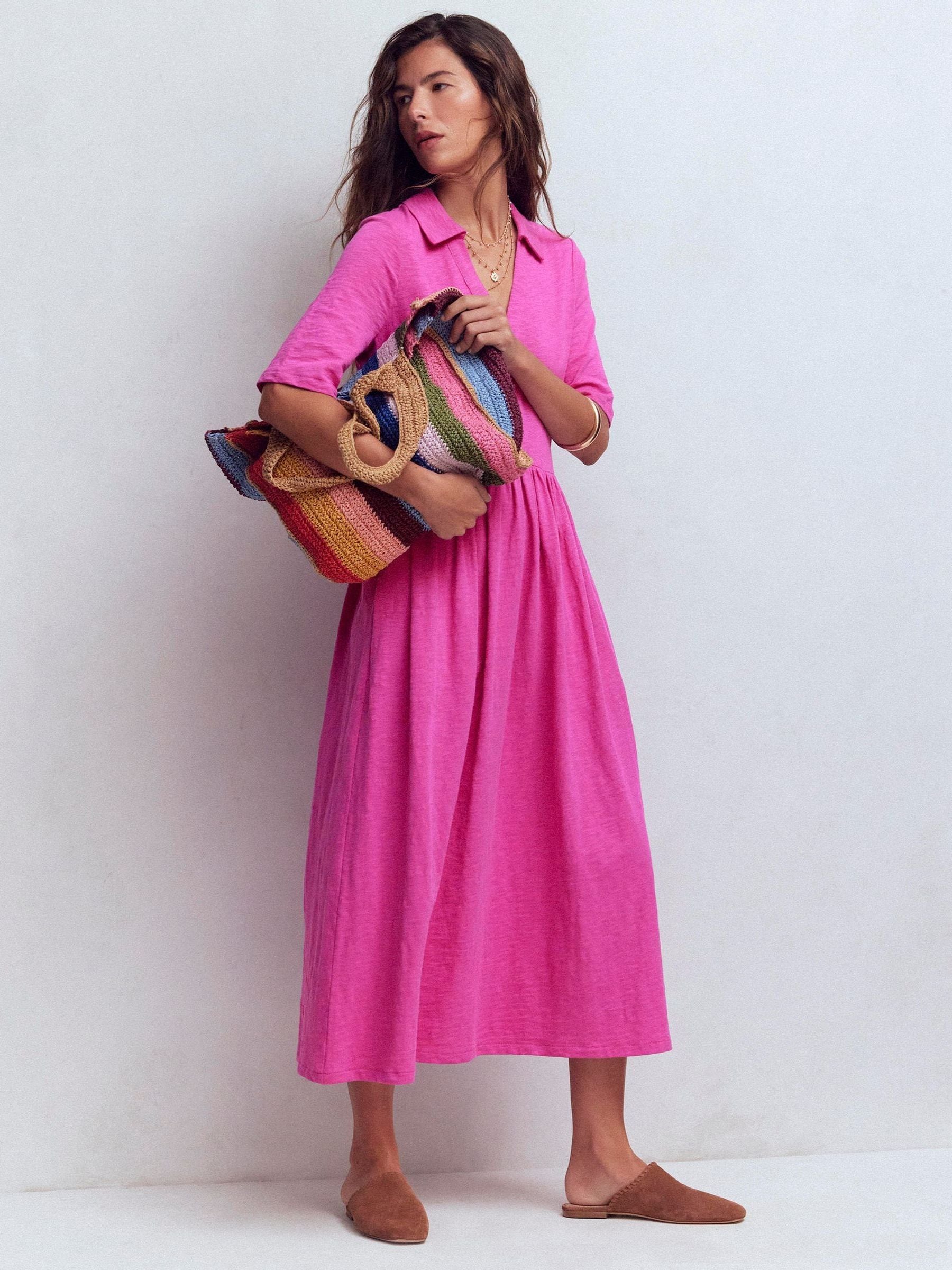 Buy Boden Pink Aria Collared Jersey Dress from Next USA
