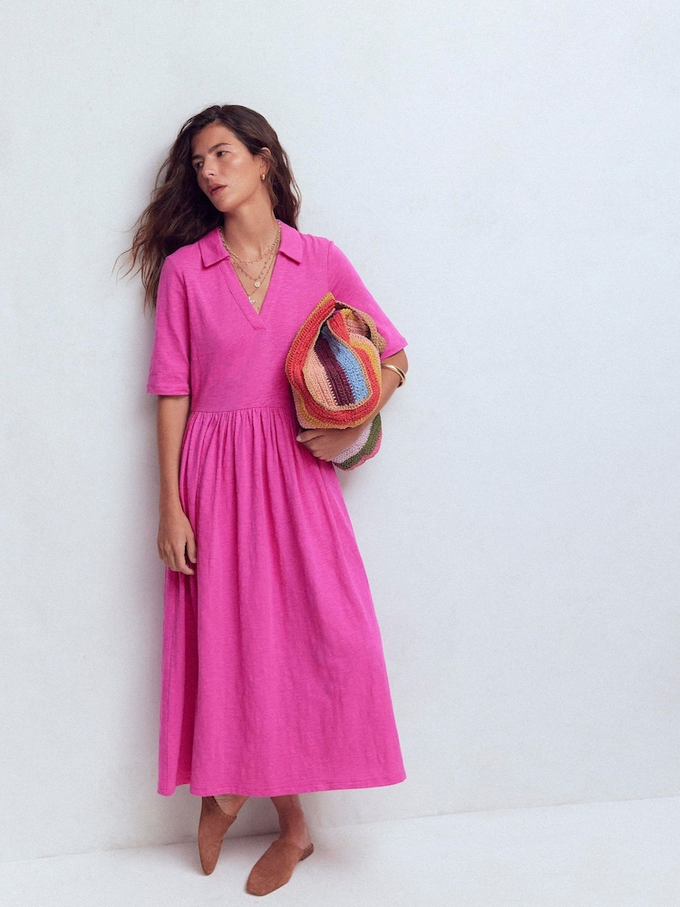 pink jersey dress Pink Jersey Drape Maxi Dress  self-portrait-US