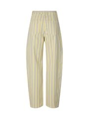PIECES Yellow Mid Waist Tie Barrel Jeans - Image 2 of 2