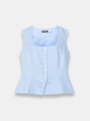 Mint Velvet Linen Blend Peplum Waistcoat - 画像 7 / 8