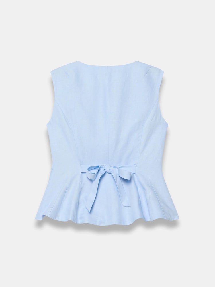 Mint Velvet Linen Blend Peplum Waistcoat - 画像 8 / 8