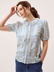 Monsoon Naomi Puff Sleeve Floral Lace Blouse - Imaginea 2 din 5