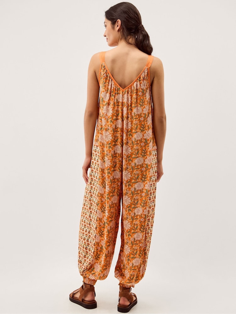 Monsoon Orange Carris Floral Print Jumpsuit - Image 2 of 5
