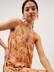 Monsoon Orange Carris Floral Print Jumpsuit - Image 4 of 5