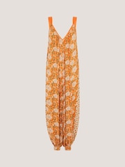 Monsoon Orange Carris Floral Print Jumpsuit - Image 5 of 5