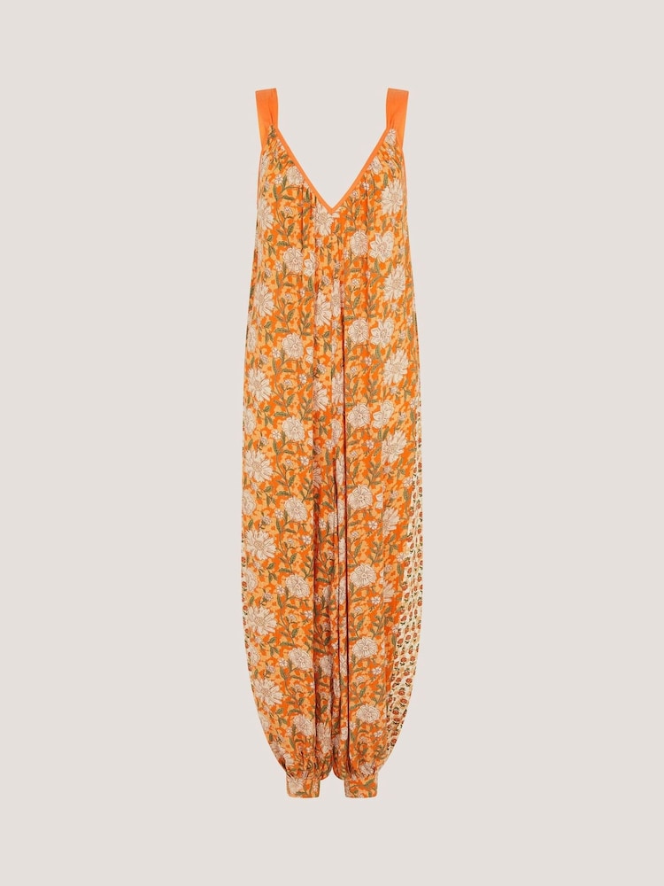 Monsoon Orange Carris Floral Print Jumpsuit - Image 5 of 5