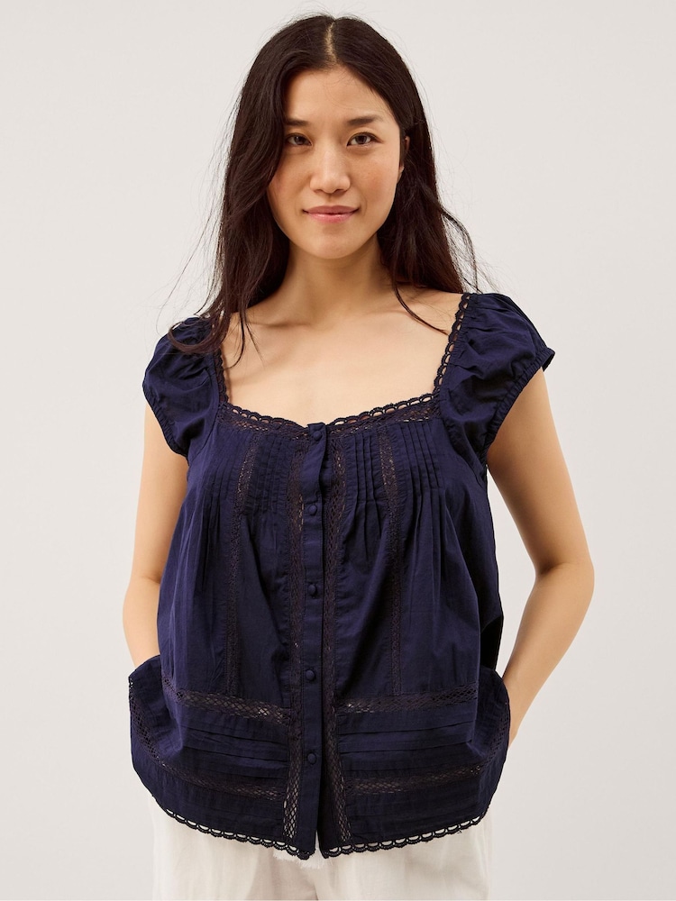 Monsoon Olivia Lace Trim Top - Bild 1 von 5