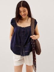 Monsoon Olivia Lace Trim Top - Bild 2 von 5