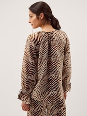 Monsoon Brown Pippa Animal Print Blouse - Image 2 of 5