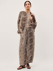 Monsoon Brown Pippa Animal Print Blouse - Image 3 of 5