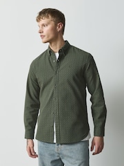 Green Geo Print Stretch Oxford Long Sleeve Shirt - Image 1 of 8
