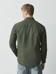 Green Geo Print Stretch Oxford Long Sleeve Shirt - Image 3 of 8