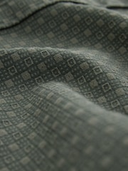 Green Geo Print Stretch Oxford Long Sleeve Shirt - Image 8 of 8