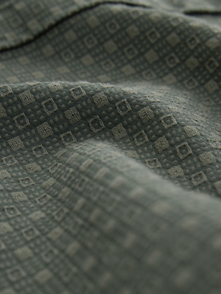 Green Geo Print Stretch Oxford Long Sleeve Shirt - Image 8 of 8