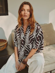 Albaray Brown Mono Palm Blouse - Image 1 of 6