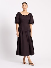 Albaray Brown Cotton Sateen Dress - Image 2 of 6