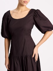 Albaray Brown Cotton Sateen Dress - Image 5 of 6