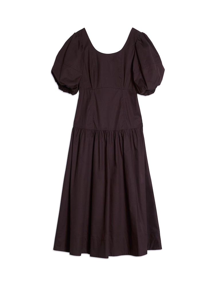 Albaray Brown Cotton Sateen Dress - Image 6 of 6