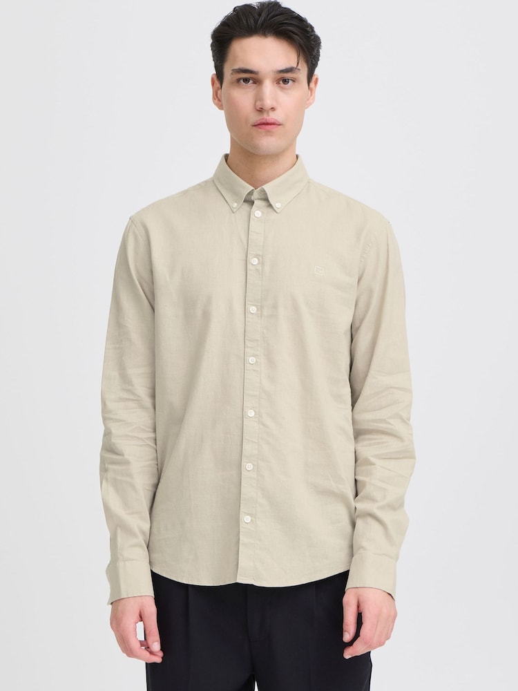 Casual Friday Natural CfAnton Long Sleeve Linen Blend Shirt - Image 1 of 8