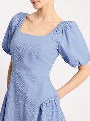 Albaray Blue Seersucker Self Stripe Dress - Image 4 of 5